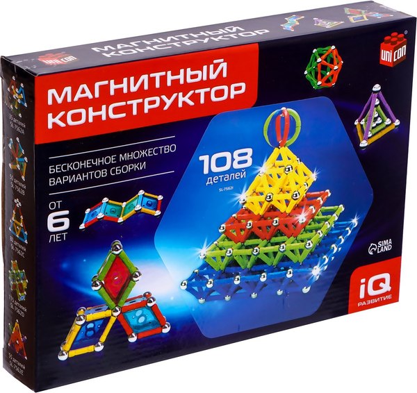 Конструктор магнитный Unicon Magnet Необычные фигуры (108 деталей) / 1387364 - фото