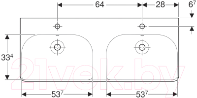 Умывальник Geberit Smyle Square 500.223.01.1