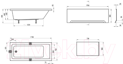 Ванна акриловая Ravak 10° 170x75 (CA71000000)