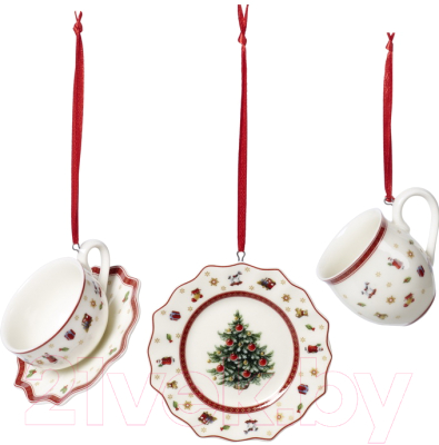 Набор елочных игрушек Villeroy & Boch Toys Delight Decoration. Сервиз из трех предметов / 14-8659-6664 - фото
