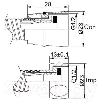 Душевой шланг Rubineta 600025B