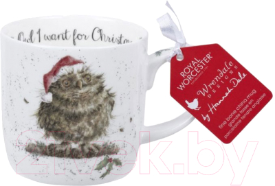 Кружка Royal Worcester Designs Christmas Owl I want for Christmas Сова / WNOX5629-XS - фото