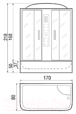 Душевая кабина RIVER Dunay 170/80/55 МТ