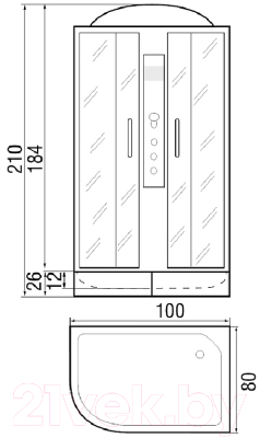 Душевая кабина RIVER Nara 100/80/24 МТ R
