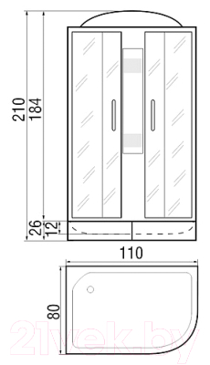 Душевая кабина RIVER Nara 110/80/24 МТ L