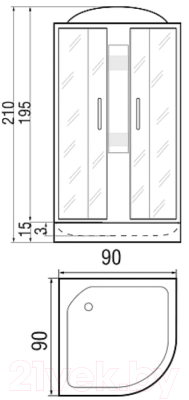 Душевая кабина RIVER Nara Light 90/15 МТ