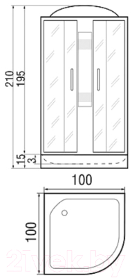 Душевая кабина RIVER Nara Light 100/15 МТ