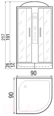 Душевая кабина RIVER Temza 90/24 МТ