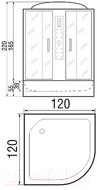 Душевая кабина RIVER Temza 120/120/55 МТ