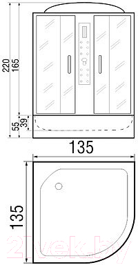 Душевая кабина RIVER Temza 135/135/55 МТ