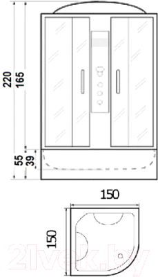 Душевая кабина RIVER Temza 150/150/55 МТ