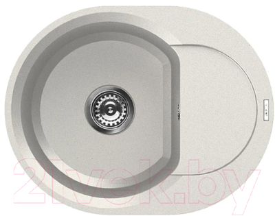 Мойка кухонная Elleci Easy Round 600 Bianco Titano G68 / LGYR6068 - фото