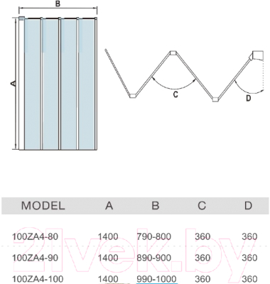 Стеклянная шторка для ванны WeltWasser WW100 100ZA4-100
