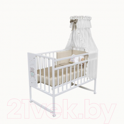 Детская кроватка VDK Magico Mini колесо-качалка Oh my Bear