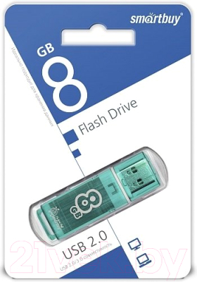 Usb flash накопитель SmartBuy Glossy Green 8GB (SB8GBGS-G)