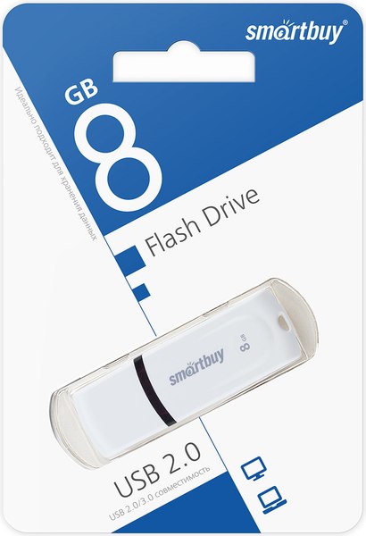 USB flash накопитель SmartBuy Paean White 8GB (SB8GBPN-W)
