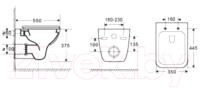 Унитаз подвесной WeltWasser Baarbach 004 GL-WT