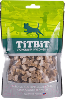Лакомство для собак TiTBiT Косточки мясные с индейкой и творогом / 12901 - фото