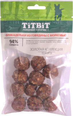 Лакомство для собак TiTBiT Золотая коллекция. Фрикадельки из говядины с морковью / 19146 - фото