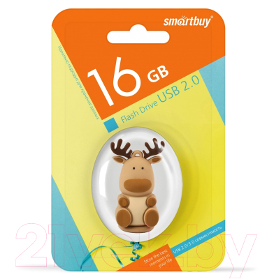 Usb flash накопитель SmartBuy NY Олень 16Gb (SB16GBCaribouQ)