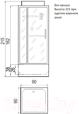 Душевая кабина RIVER Tana 90/38 Б/К