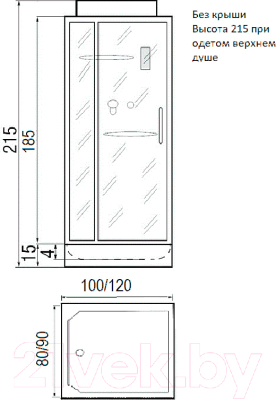 Душевая кабина RIVER Tana 100/80 Б/К
