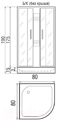 Душевая кабина RIVER Nara Light 80/15 МТ Б/К