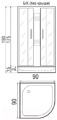 Душевая кабина RIVER Nara Light 90/15 МТ Б/К