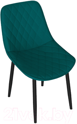 Стул ТриЯ Oscar (черный муар/велюр L006 бирюзовый) - фото