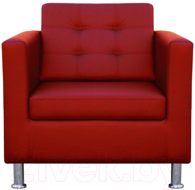Кресло мягкое Brioli Дилли клетка (L19/красный) - фото