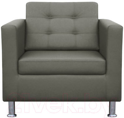 Кресло мягкое Brioli Дилли клетка (L21/серый) - фото