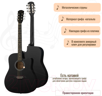 Акустическая гитара Fante FT-221-BK
