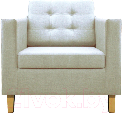 Кресло мягкое Brioli Дилли клетка Д (J1/кремовый/опоры светлые) - фото