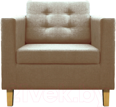 Кресло мягкое Brioli Дилли клетка Д (J2/бежевый/опоры светлые) - фото