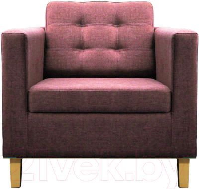 Кресло мягкое Brioli Дилли клетка Д (J10/сиреневый/опоры светлые) - фото