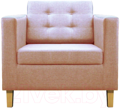 Кресло мягкое Brioli Дилли клетка Д (J11/розовый/опоры светлые) - фото