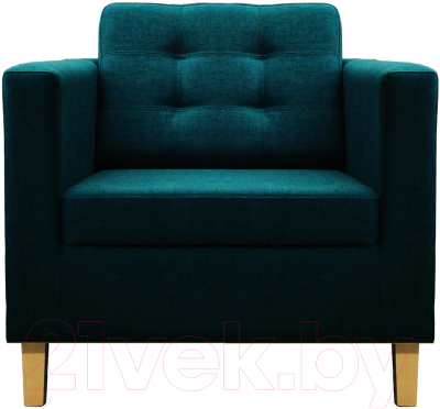 Кресло мягкое Brioli Дилли клетка Д (J17/темно-синий/опоры светлые) - фото