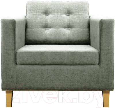 Кресло мягкое Brioli Дилли клетка Д (J20/серый/опоры светлые) - фото