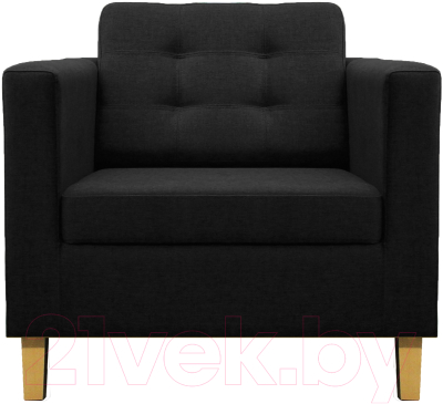 Кресло мягкое Brioli Дилли клетка Д (J22/графит/опоры светлые) - фото