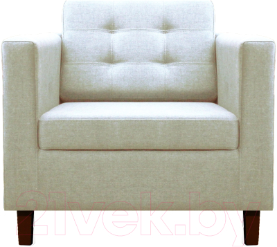 Кресло мягкое Brioli Дилли клетка Д (J1/кремовый/опоры темные) - фото