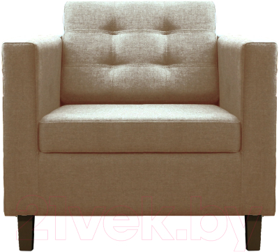 Кресло мягкое Brioli Дилли клетка Д (J2/бежевый/опоры темные) - фото