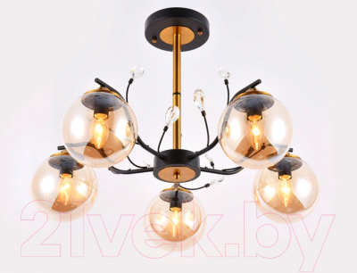 Люстра Ambrella TR9072/5 BK/TI (черный/янтарь)
