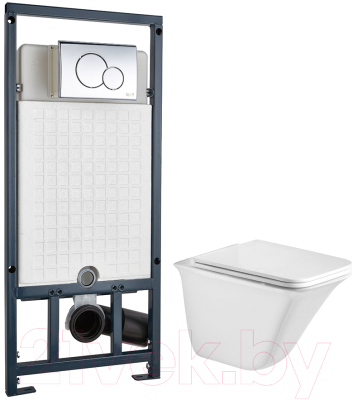 Унитаз подвесной с инсталляцией WeltWasser Rotbach 004 GL-WT + Marberg 507 RD - фото