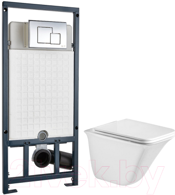 Унитаз подвесной с инсталляцией WeltWasser Rotbach 004 GL-WT + Marberg 507 SE - фото