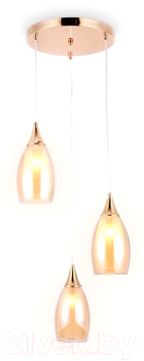 Потолочный светильник Ambrella TR3549/3 GD/TI (золото/янтарь) - фото