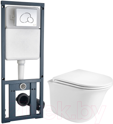 Унитаз подвесной с инсталляцией WeltWasser Telbach 004 GL-WT + Marberg 410 RD - фото