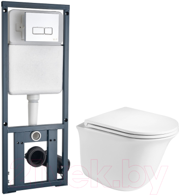 Унитаз подвесной с инсталляцией WeltWasser Telbach 004 GL-WT + Marberg 410 SE - фото