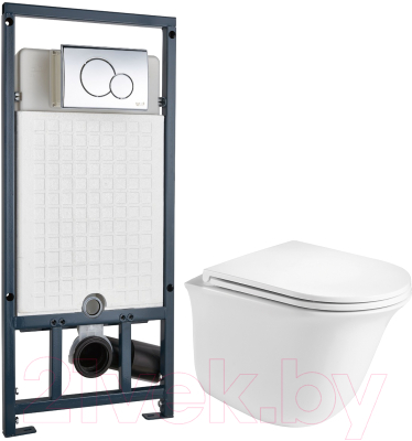 Унитаз подвесной с инсталляцией WeltWasser Telbach 004 GL-WT + Marberg 507 RD  - фото