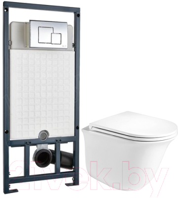 Унитаз подвесной с инсталляцией WeltWasser Telbach 004 GL-WT + Marberg 507 SE - фото