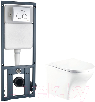 Унитаз подвесной с инсталляцией WeltWasser Odenbach 004 GL-WT + Marberg 410 RD - фото